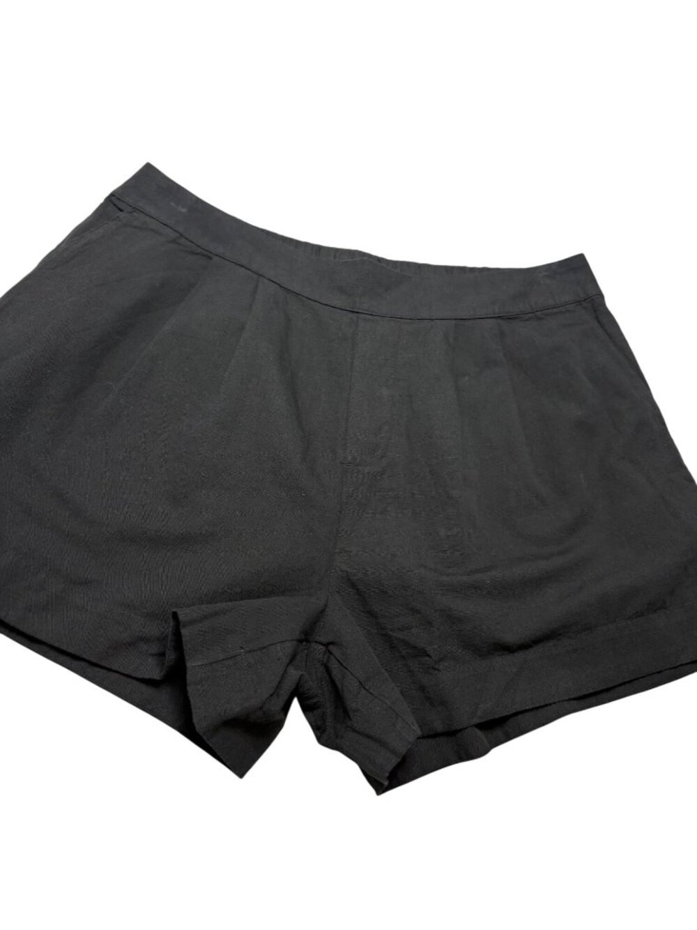Pact Canopy Linen High-Waisted Short Made Organic Cotton Linen Black-sz XL - Picture 8 of 10